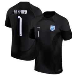 England National Goalkeeper 1 Pickford 2022 World Cup BLACK Authentic Jersey